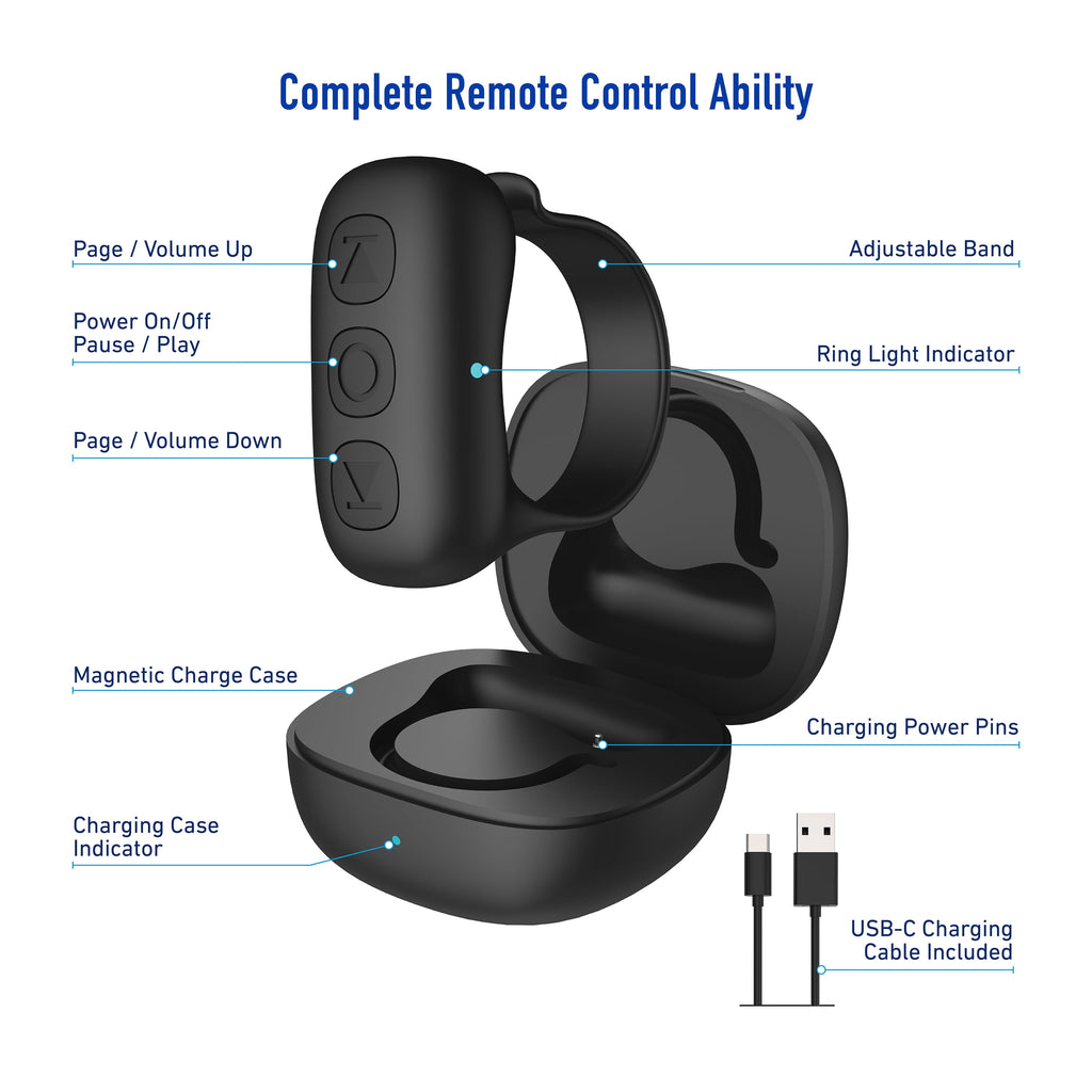 Hands-Free Bluetooth Ring – Scroll & Film Without Touching Your Phone