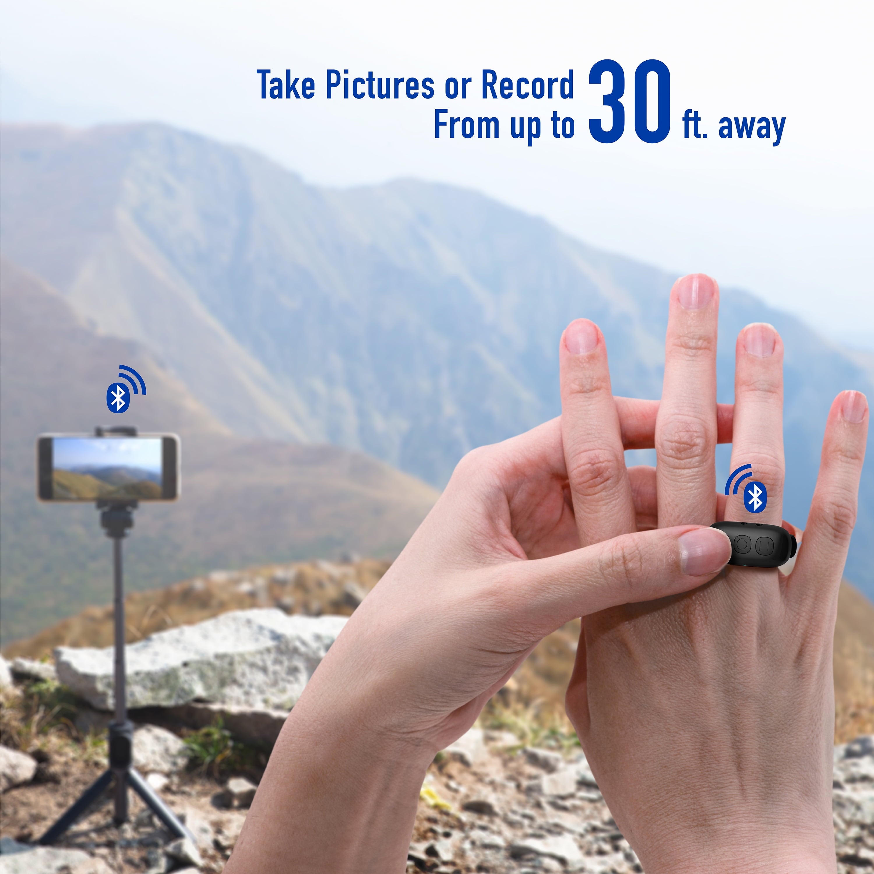 Hands-Free Bluetooth Ring – Scroll & Film Without Touching Your Phone